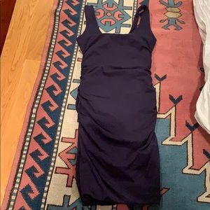 Boden navy ruched tank dress cotton size 8